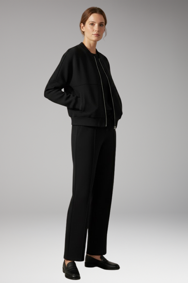Women's 2-Piece Zip Jacket Straight Leg Pants Set