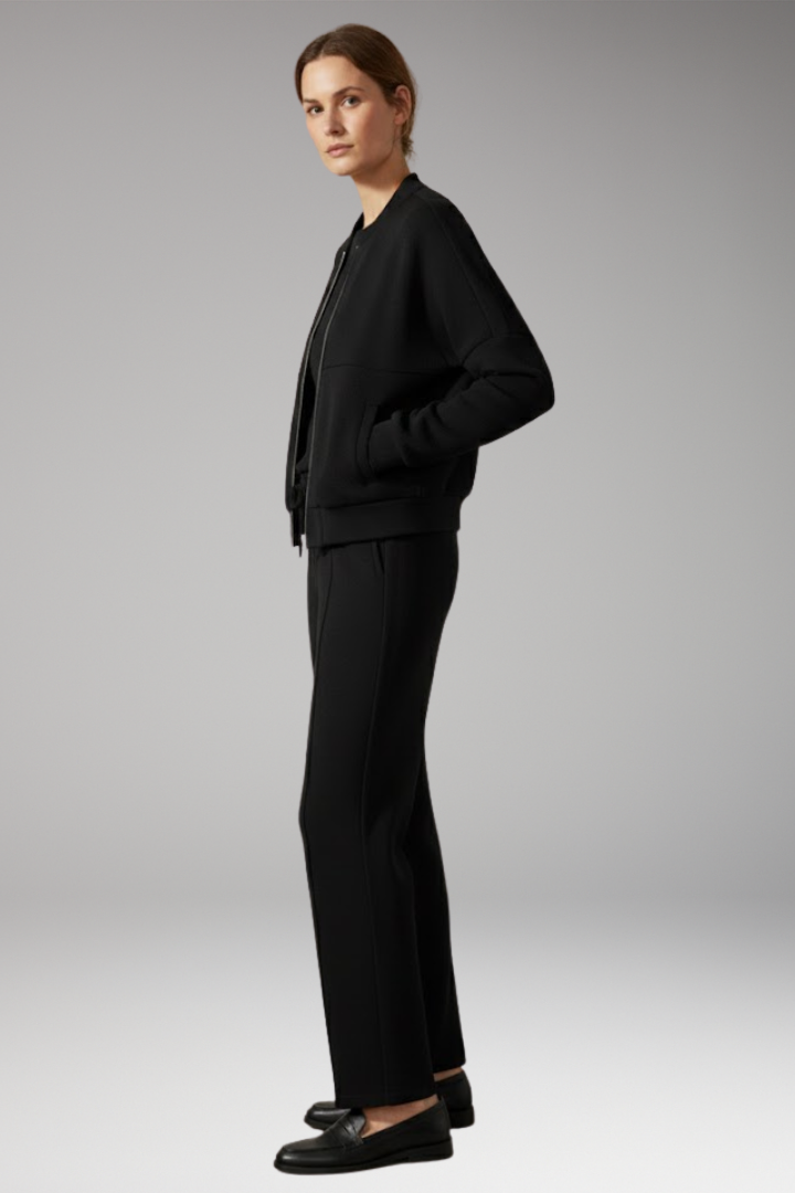 Women's 2-Piece Zip Jacket Straight Leg Pants Set