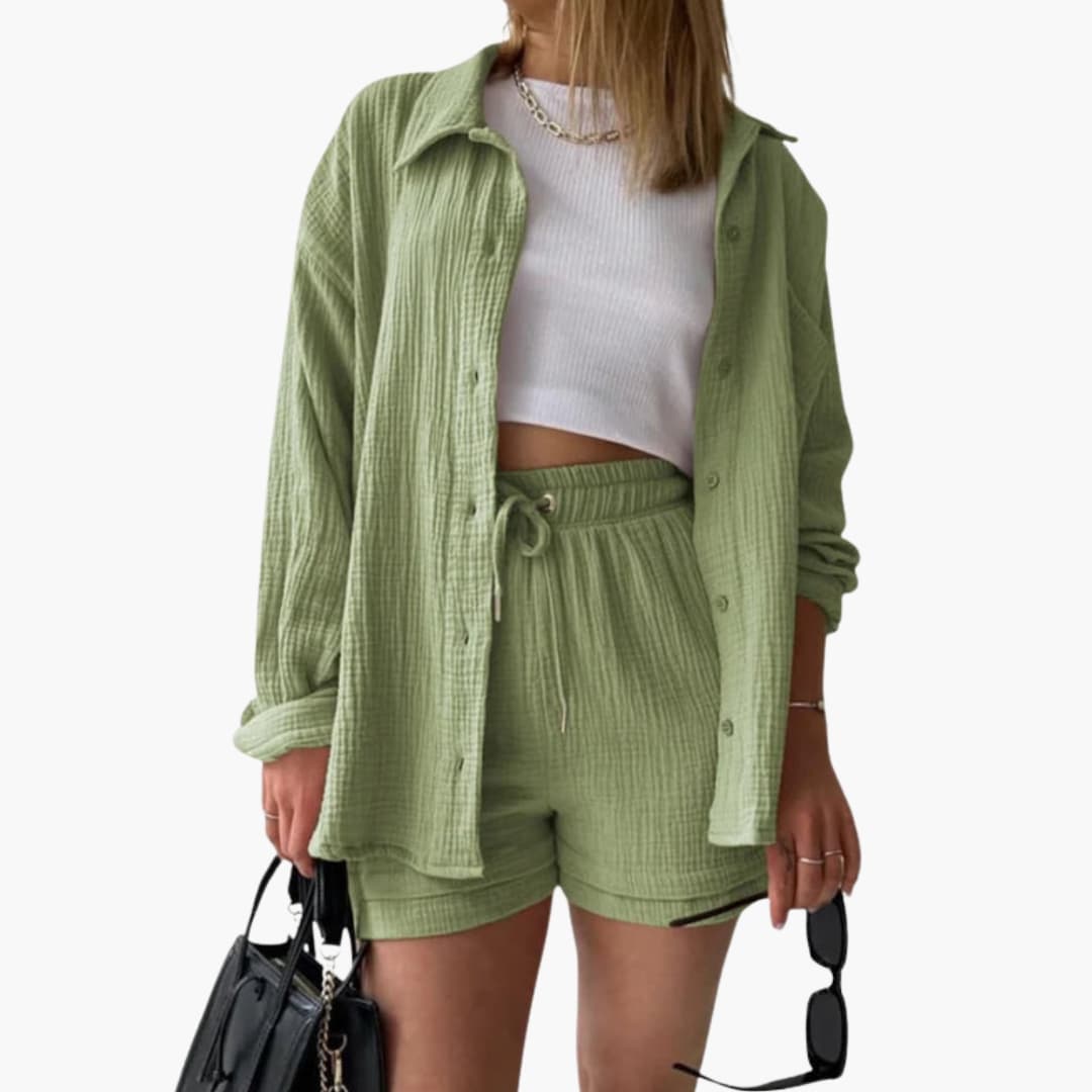 Women's Short Sleeve Shorts Set