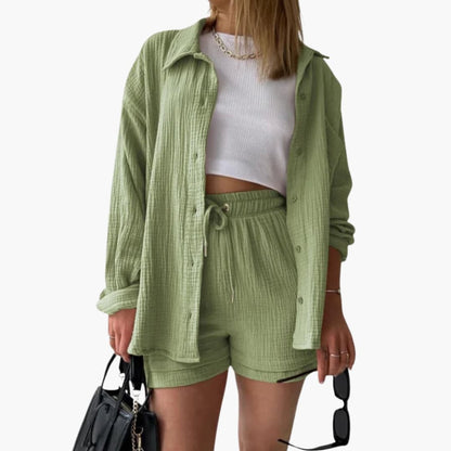 Women's Short Sleeve Shorts Set