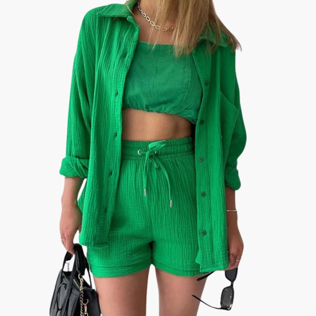 Women's Short Sleeve Shorts Set