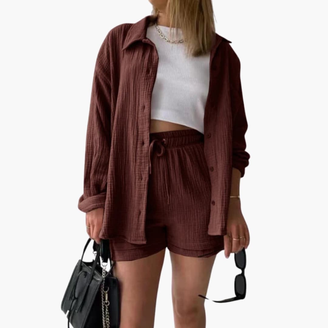 Women's Short Sleeve Shorts Set