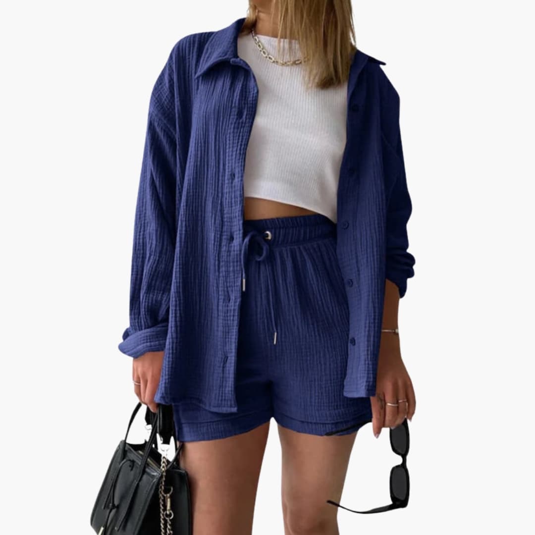 Women's Short Sleeve Shorts Set