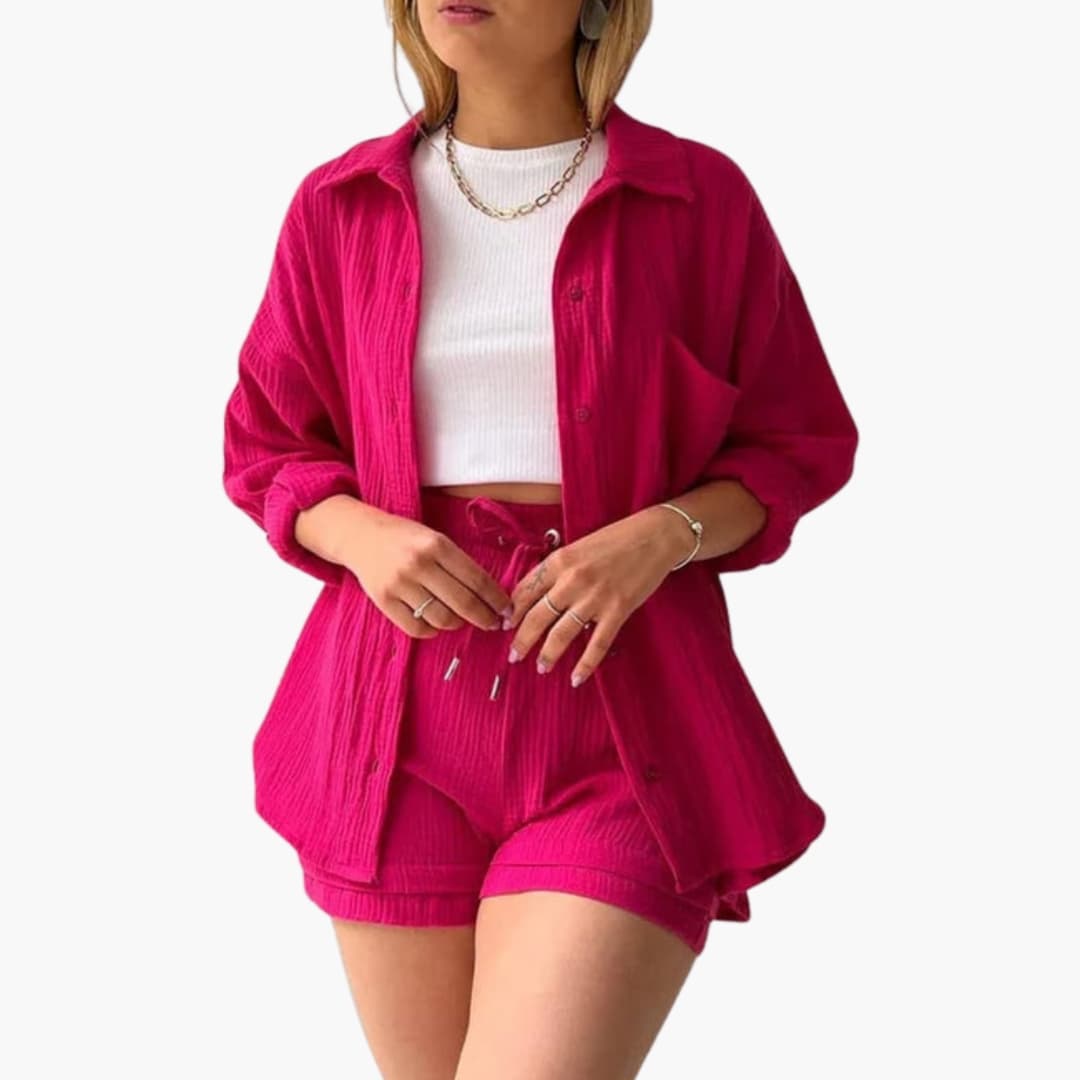 Women's Short Sleeve Shorts Set