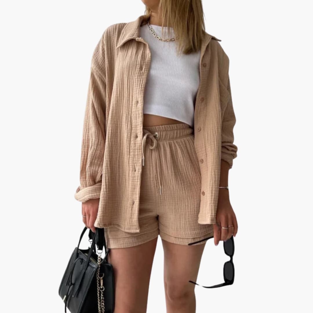 Women's Short Sleeve Shorts Set - VibreMode