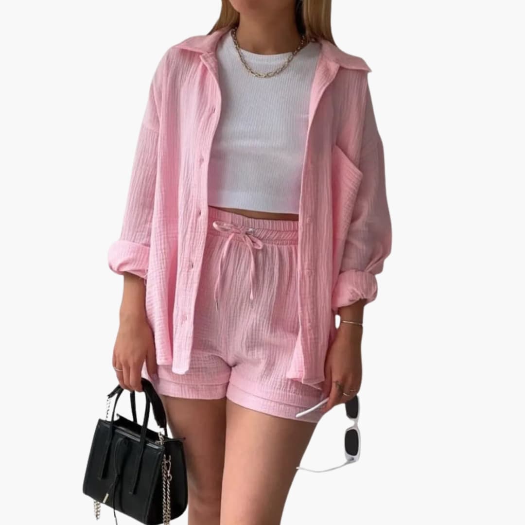 Women's Short Sleeve Shorts Set