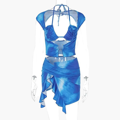 Women's Crop Mini Skirt Set