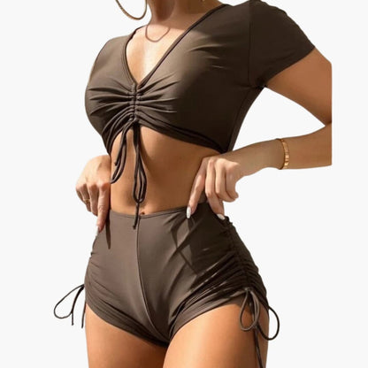 Women's Backless V-Neck Bikini Set - VibreMode