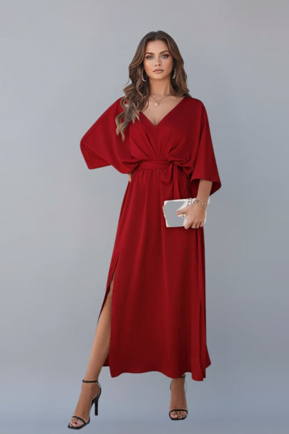 Women's Waist Tie Dress Short Sleeves