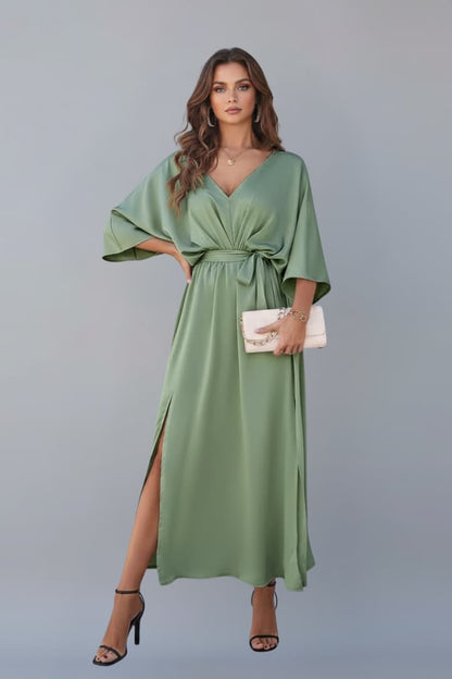 Women's Waist Tie Dress Short Sleeves