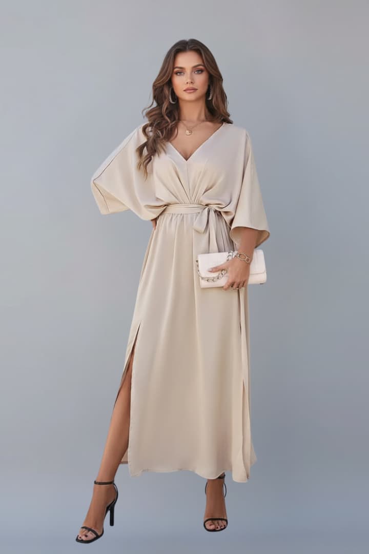 Women's Waist Tie Dress Short Sleeves