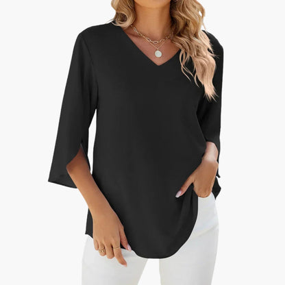 Women's Long Sleeve V-Neck Blouse