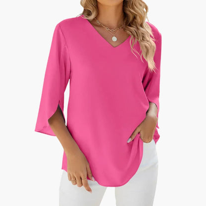 Women's Long Sleeve V-Neck Blouse