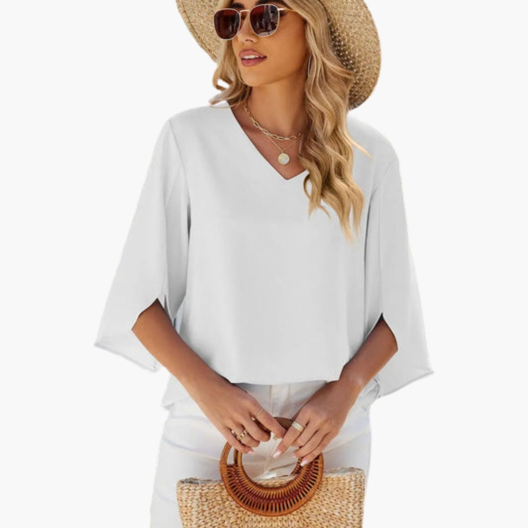 Women's Long Sleeve V-Neck Blouse