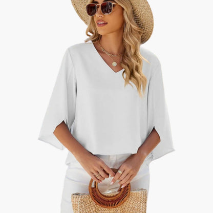 Women's Long Sleeve V-Neck Blouse