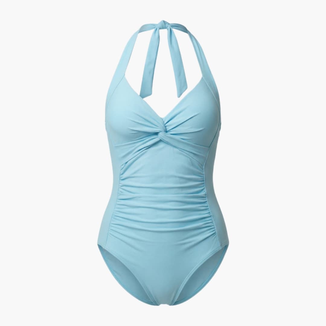 Women's V-Neck One-Piece Swimsuit Adjustable Strap Shaping Fit - VibreMode