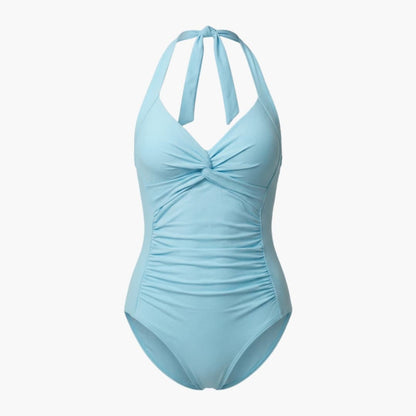 Women's V-Neck One-Piece Swimsuit Adjustable Strap Shaping Fit - VibreMode
