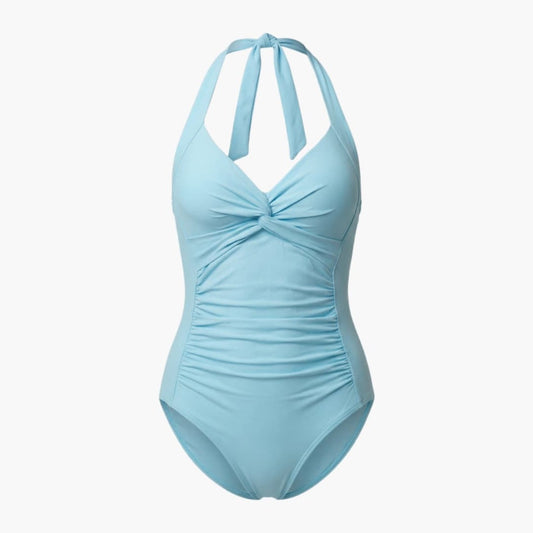 Women's V-Neck One-Piece Swimsuit Adjustable Strap Shaping Fit - VibreMode