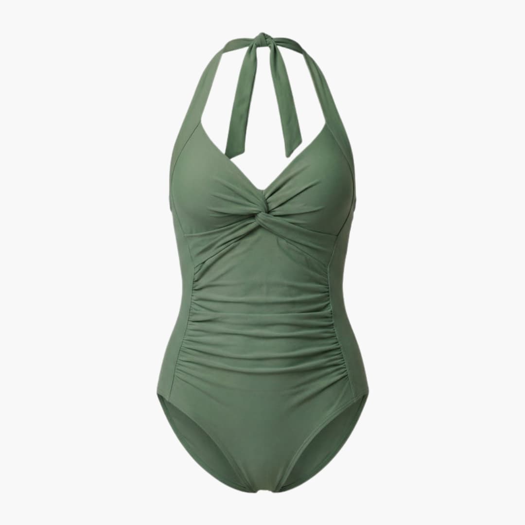 Women's V-Neck One-Piece Swimsuit Adjustable Strap Shaping Fit