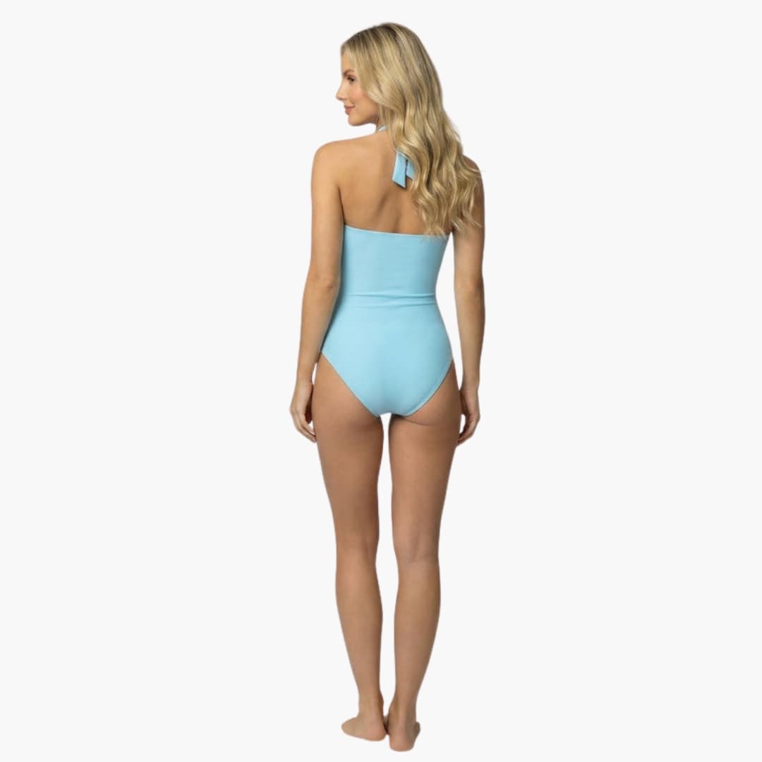 Women's V-Neck One-Piece Swimsuit Adjustable Strap Shaping Fit