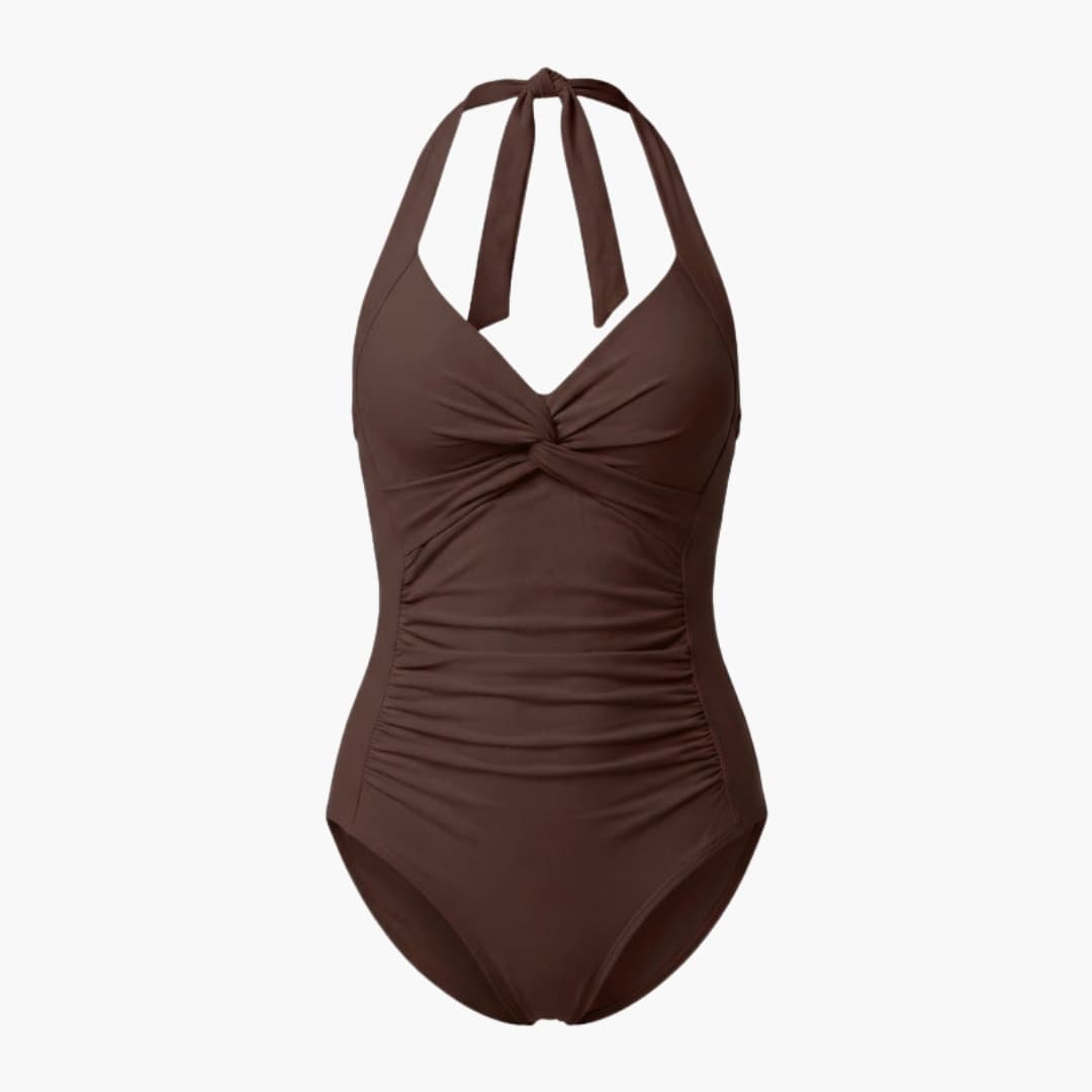 Women's V-Neck One-Piece Swimsuit Adjustable Strap Shaping Fit