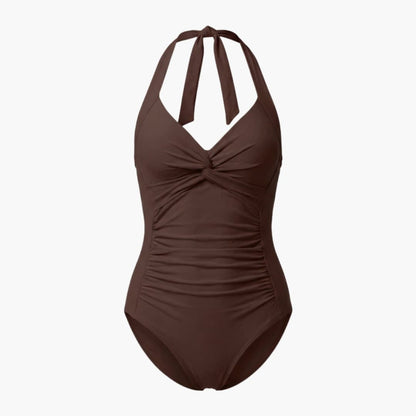 Women's V-Neck One-Piece Swimsuit Adjustable Strap Shaping Fit