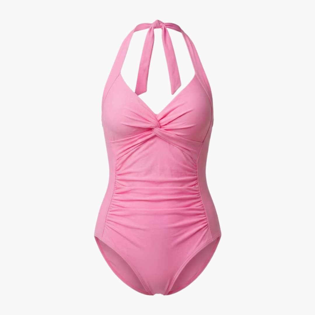 Women's V-Neck One-Piece Swimsuit Adjustable Strap Shaping Fit