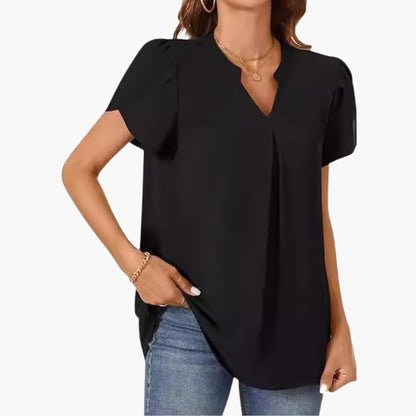 Women's Loose Fit Blouse Puff Sleeve Woven