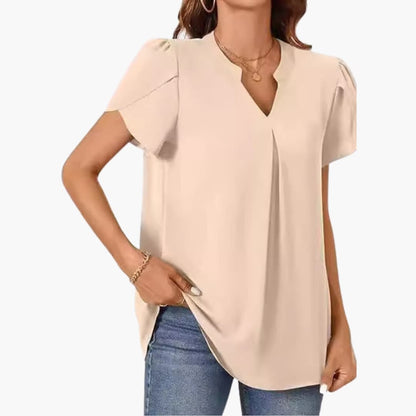 Women's Loose Fit Blouse Puff Sleeve Woven