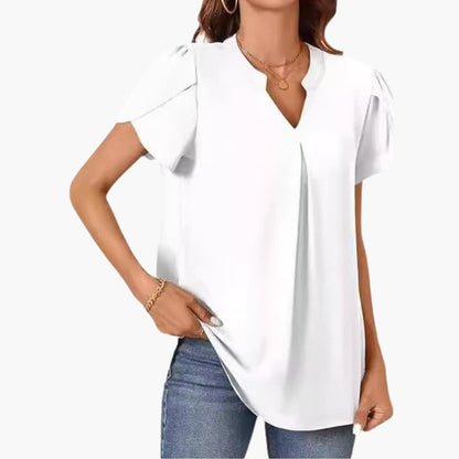Women's Loose Fit Blouse Puff Sleeve Woven