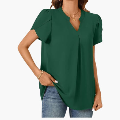 Women's Loose Fit Blouse Puff Sleeve Woven