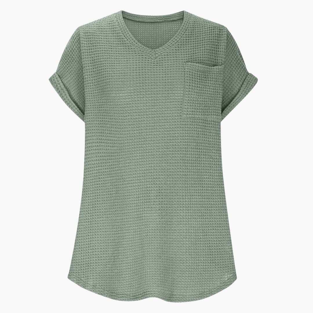 Women's Short Sleeve V-Neck T-Shirt With Pocket