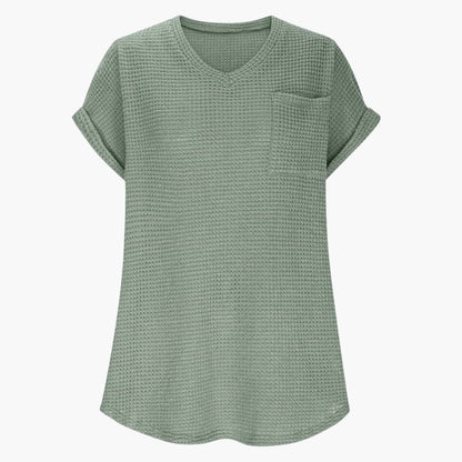 Women's Short Sleeve V-Neck T-Shirt With Pocket