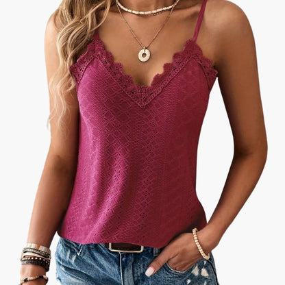 Women V Neck Spaghetti Strap Blouse