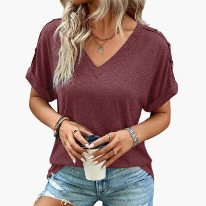 Women's V-Neck Short Sleeve