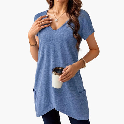 Women's V-Neck Pocket T-Shirt - VibreMode