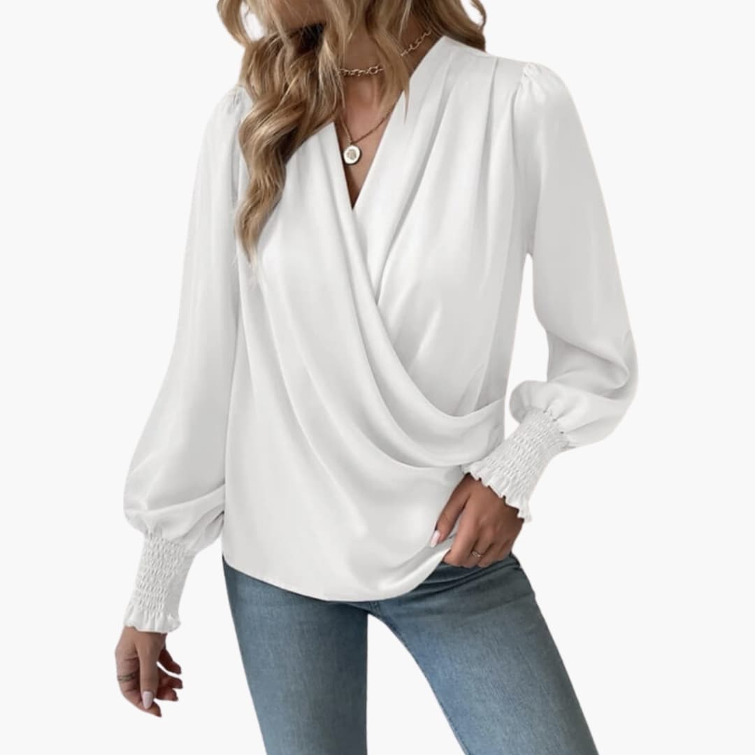 Women's Long Sleeve V-Neck Sweater - VibreMode