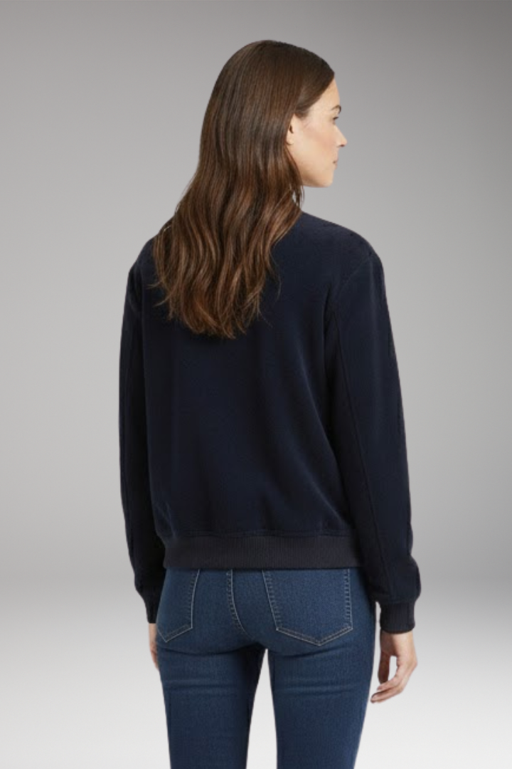 Women's Velvet Bomber Jacket Zipper Pockets