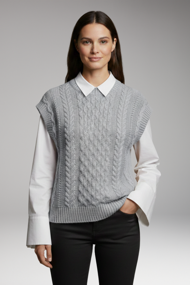 Women's Round Neck Vest Textured Surface