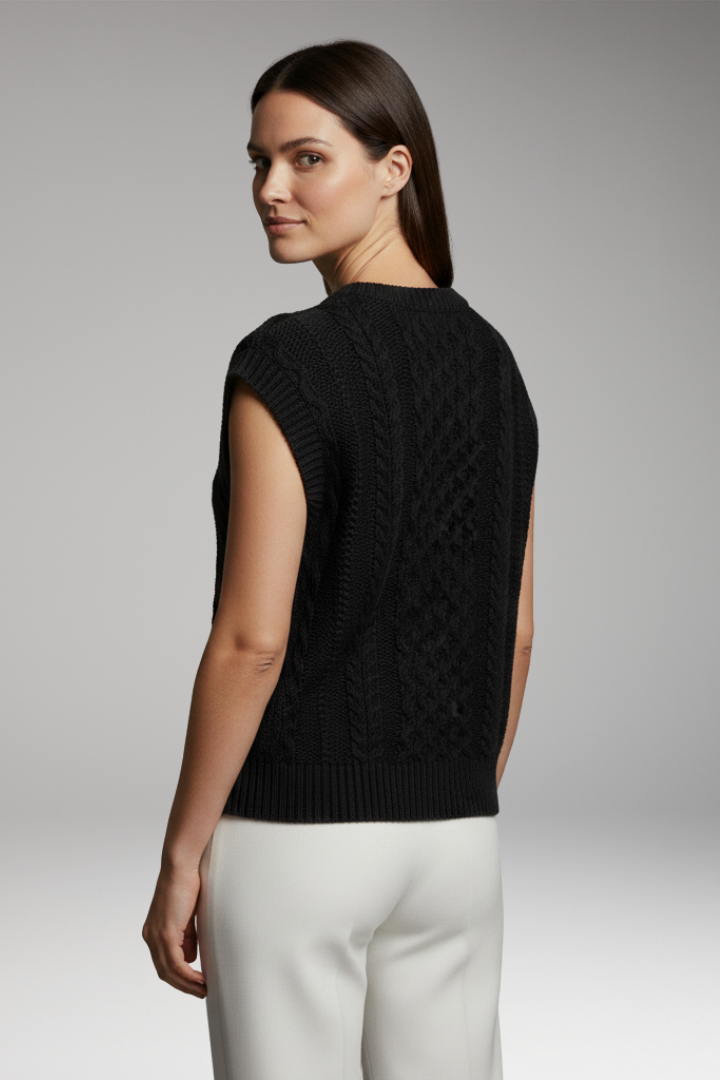 Women's Round Neck Vest Textured Surface