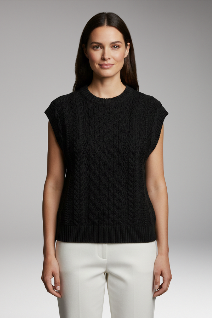 Women's Round Neck Vest Textured Surface