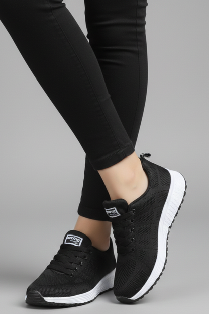 Women's Lace Up Walking Shoes Mesh Upper