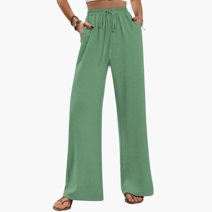 Women's Palazzo Pants Stretch Waist Side Pockets