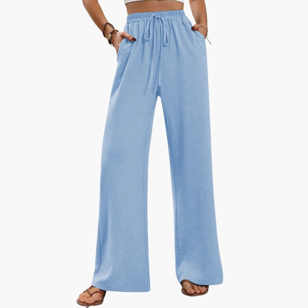 Women's Palazzo Pants Stretch Waist Side Pockets