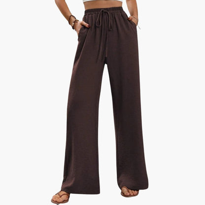 Women's Palazzo Pants Stretch Waist Side Pockets