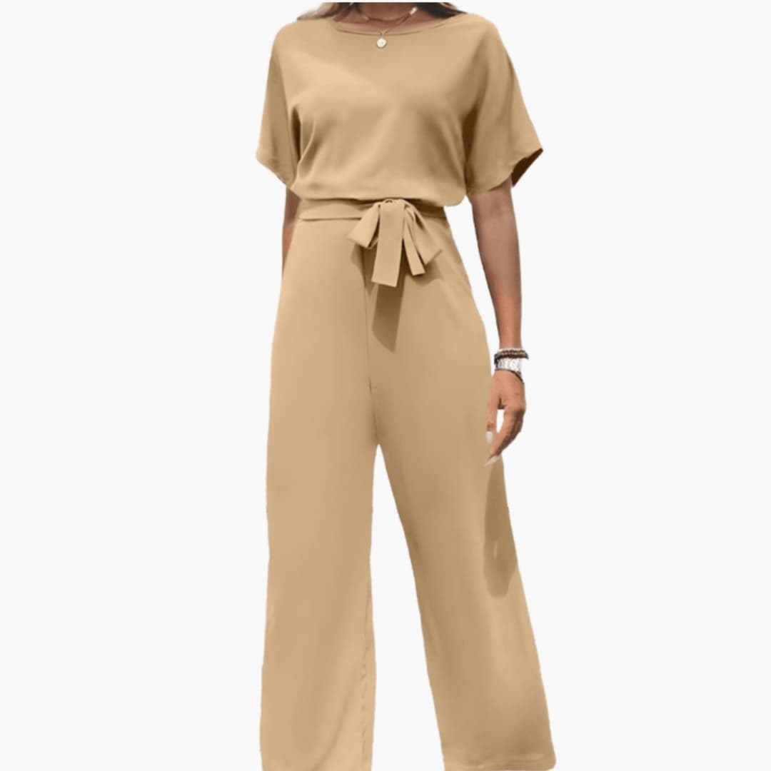 Women's Wide Leg Jumpsuit Defined Waist One Piece