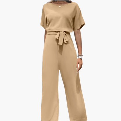Women's Wide Leg Jumpsuit Defined Waist One Piece