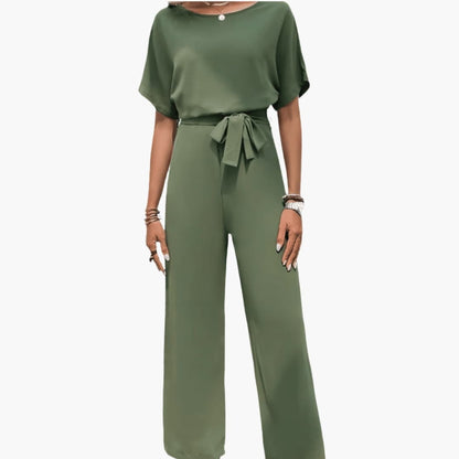 Women's Wide Leg Jumpsuit Defined Waist One Piece