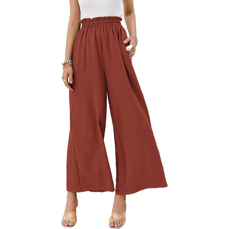 Women's Wide Leg Pants Elastic Waistband