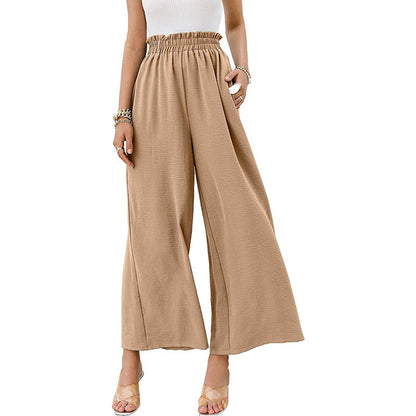 Women's Wide Leg Pants Elastic Waistband